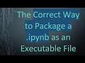 The Correct Way to Package a ipynb as an Executable File