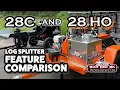 Wolfe Ridge Log Splitter Comparison - The 28C Compact Commercial and The 28 HO High Output