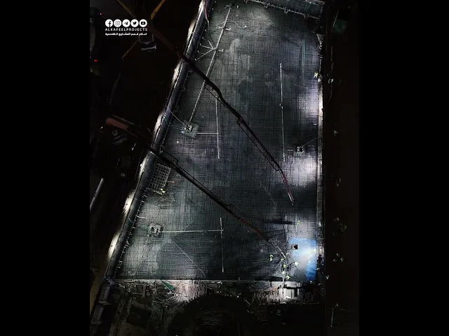 ⁣بدء المرحلة الثالثة من اعمال الصب لسرداب صحن ام البنين عليها السلام