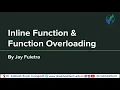 Inline Function Function Overloading in C Lecture 10 in Gujarati By Jay Fuletra