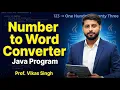 33 Number to Word Converter Program in Java by Vikas Singh in Hindi