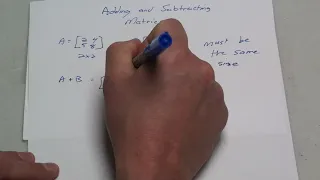 Adding and Subtracting Matrices