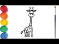 Baby Giraffe Coloring Pages Printable Color ChuChu Colors TV