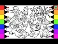 Pokemon coloring book pages for kids speed coloring Ash and Friends Pikachu