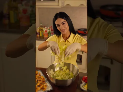 Myfoodchannel üsulu Sezar salatı🤤 Ləzzəti zirvəyə çıxarırıq🔥#shorts  #sezar #salad