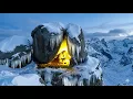 Lagu Building a rock shelter-cave-camping alone in the snowy and cold mountains