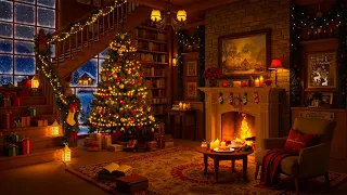 Cozy Christmas Ambience In Warm Cabin Christmas Jazz Instrumental Crackling Fireplace To Unwind 