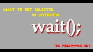 Java Programming Basics Wait Method in Java