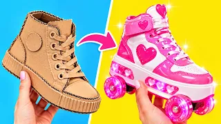 اصنعي بنفسك أحذية رائعة! 🎨👟 حيل طعام جنونية وأفكار مدرسية من 123 GO!