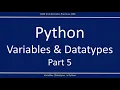 Python Tutorials in Hindi CBSE Informatics Practices XI Variables and Datatypes in Python