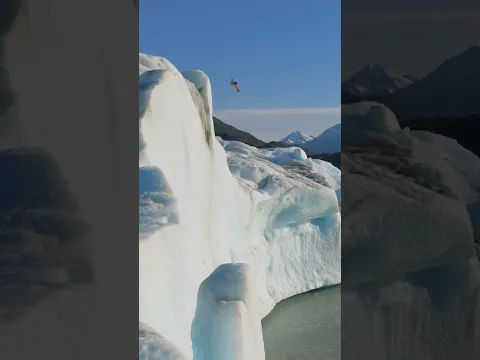 100ft double gainer off an Iceberg into icy cold Glacier Lake