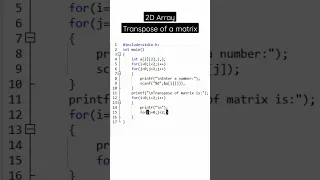 transpose of a matrix 2D Array