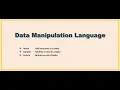 Structured Query Language SQL Part 2 Data Manipulation Language DML Data Query Language DQL
