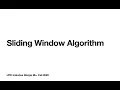 Sliding Window Algorithm - Wenjie Mo