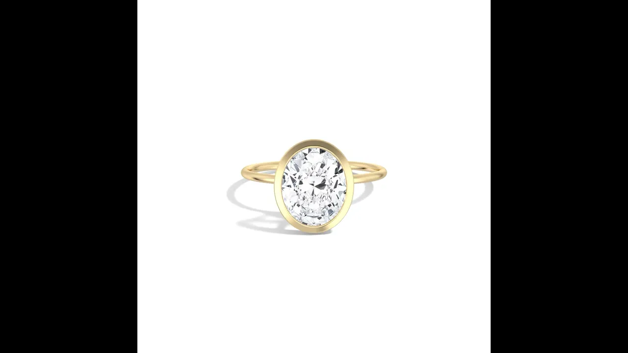 Sophia丨3CT Oval Cut Lab-Grown Diamond Bezel Engagement Ring in 14K Gold/Platinum