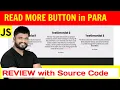 Ep114 - Read more button in paragraph javascript code review with source code