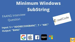 Leetcode 76 Minimum Window Substring Two Pointers Dynamic Programming