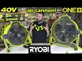 Ryobi 40v vs 18v air cannon fan yeah it was weird