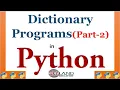 Dictionary program in Python Part-2 dictionary examples in python