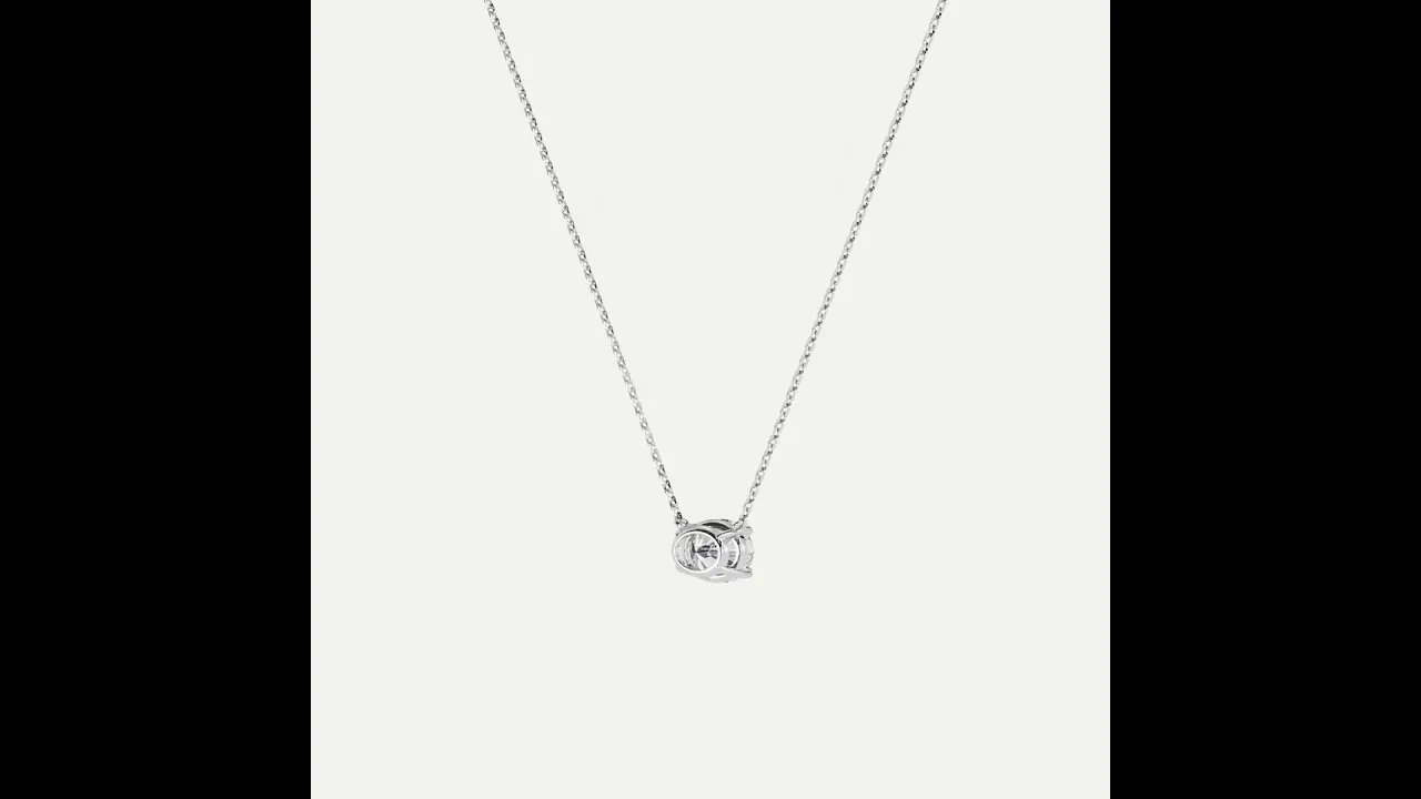 Oval Lab-Grown Diamond Solitaire Pendant Necklace