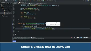 Java GUI Tutorial - Checkbox in Java GUI Swing Using JCheckBox Class