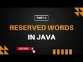 Reserved words in java Reserved Keywords in Java