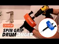 DrainX Spin Grip Drain Auger Pro Heavy Duty Steel Plumbing Drain Snake with 25ft Cleaning Cable
