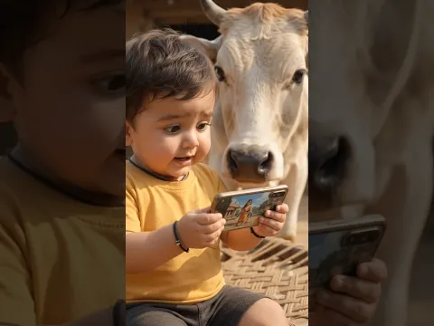 gaumata ne mobile chalaya✅ #shorts #gaumata #cow #trrndingshorts #bondedboy