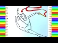 Coloring with Ballerina Dancing Drawing and Coloring Pages