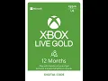 Xbox Live Gold 12 Month Membership Digital Code