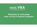 VBA Function to calculate Sum Of First N Natural Numbers