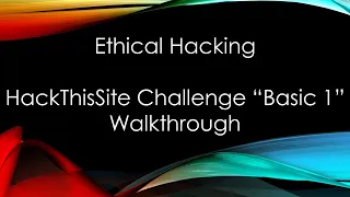 Ethical Hacking HackThisSite Challenge Basic 1 Walkthrough