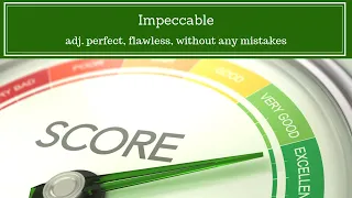 Impeccable Meaning An English Vocabulary Lessons