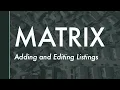 Webinar - Matrix Adding and Editing Listings