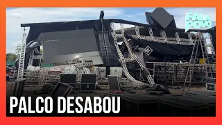 Palco desaba durante temporal no September Moto Fest em Patos de Minas