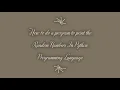 How to do a program to print the Random Numbers In Python Programming Language - MDP Versatile