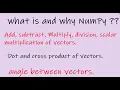 Lecture 1 Operation between vectors in Python using Google Colab