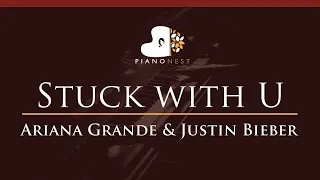 Download Ariana Grande \u0026 Justin Bieber - Stuck with U - HIGHER Key (Piano Karaoke Instrumental) MP3