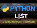 Python List Exercises Python Tutorials Lists in Python - Solved Problems