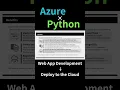 How to Create a TODO App Using Azure and Python A Complete Beginner s Guide - short