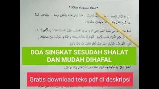 doa singkat sesudah shalat fardhu dan mudah di hafal gratis teks pdf