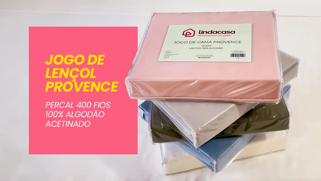 Linda Casa Enxoval - Bordados de Ibitinga — Lindacasa Provence Bedsheet Set - 400 Thread Count 100% Cotton (YouTube video ad)
