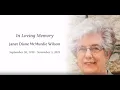 Diane Wilson funeral service