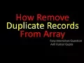 How can Delete Duplicate Records from Array in PHP 1 to 4 years