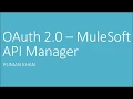 OAuth2 - MuleSoft API Manager