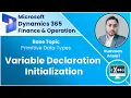 Variable Declaration Initialization - Primitive Data Types in X Programming Language