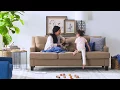 Elston Linen Tufted Sloped Track Sofa iNSPIRE Q Modern