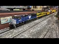 MTH MRL VGN SD70ACe s pulling Freight at Corner Field Model Railroad Museum