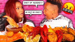 boy disrespects his mom what happens next is shocking seafood boil mukbang mukprank queen beast