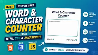Word Character Counter using HTML CSS JavaScript JavaScript Mini Project